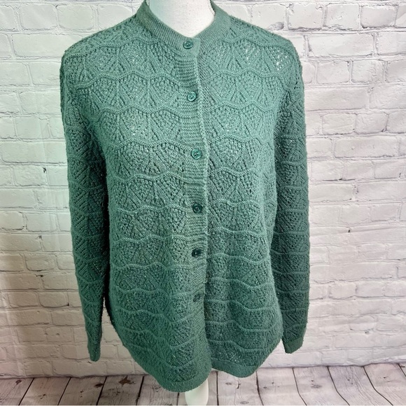 Wintuk Vintage Green Cardigan Large - Picture 1 of 6